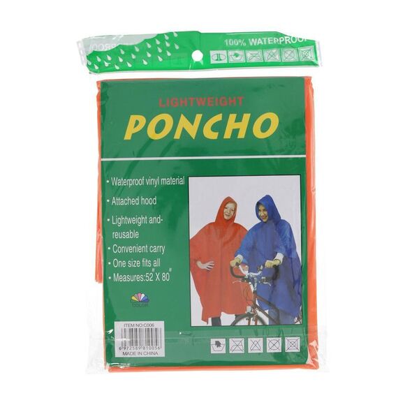 CTM Adult Reusable Waterproof Long Rain Poncho - Picture 2 of 3